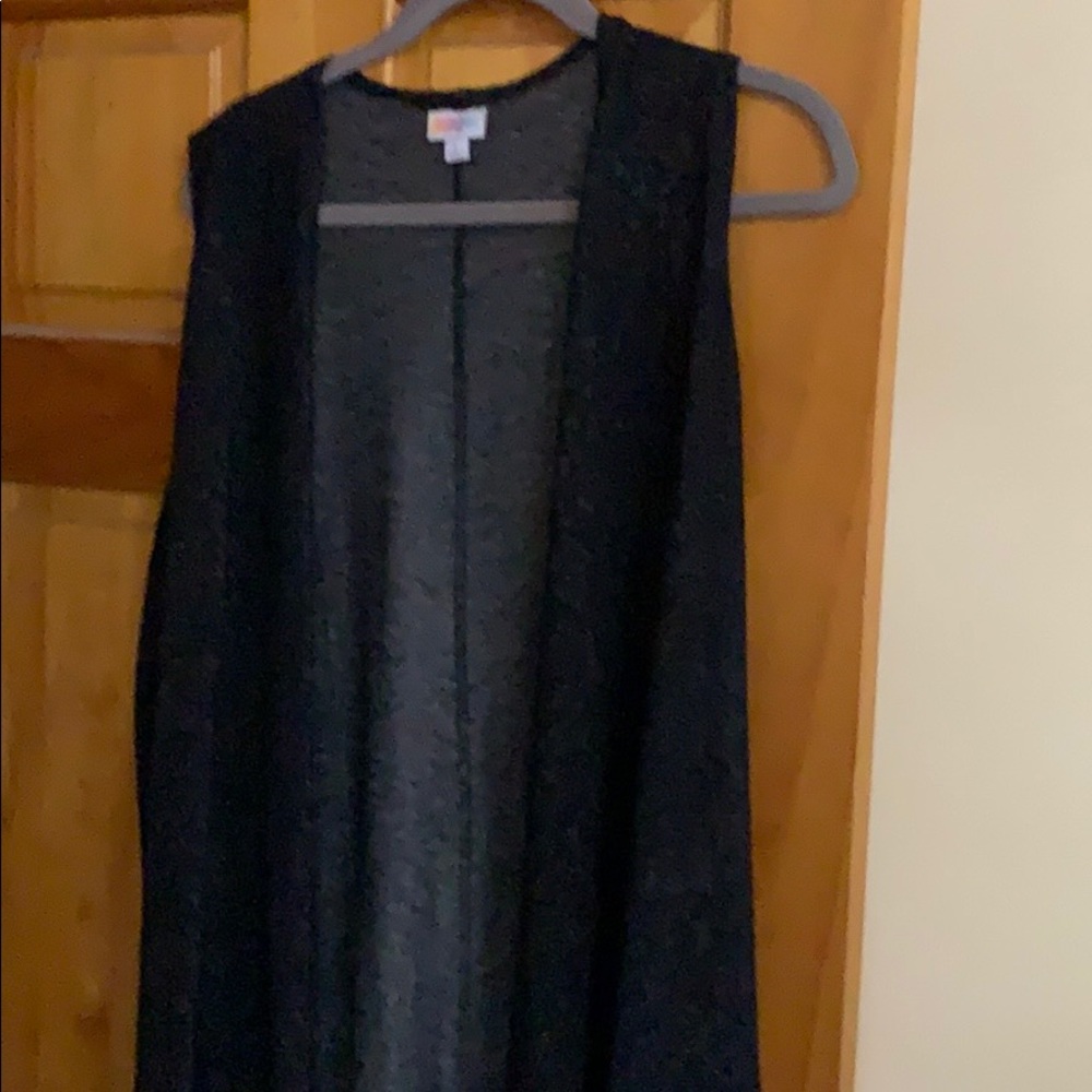Lularoe L Black Joy Duster